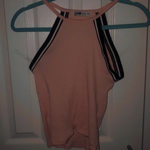 Pink, black and white cami